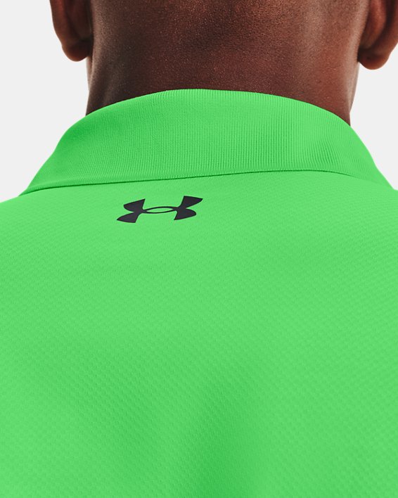 Polo UA Performance Textured pour hommes, Green, pdpMainDesktop image number 3